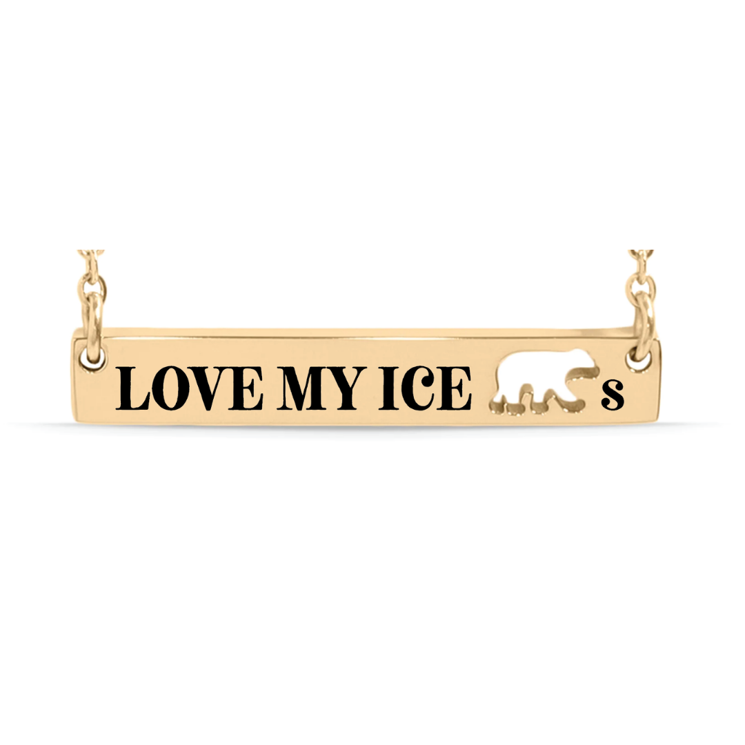 I Love My Ice Bears Cutout Necklace