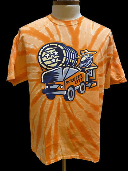 Scruffy City Shiners Tee Orange Tie Dye