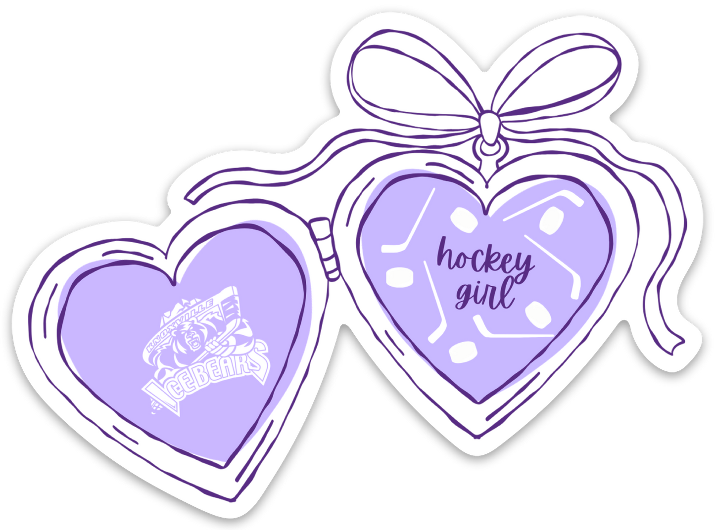 Heart Locket Hockey Girl Decal