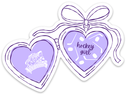 Heart Locket Hockey Girl Decal